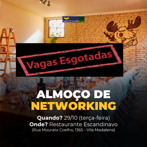 VAGAS ESGOTADAS! Almoço de Networking